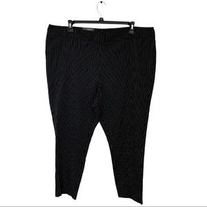 NWT Who What Wear Black Pinstripe Crop High Rise Stretch Pants Women’s Size 24W